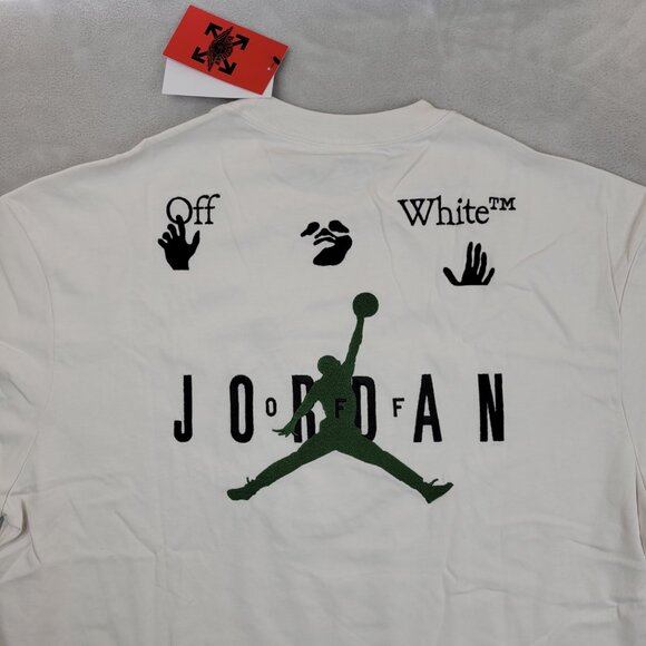Jordan Off White Shirt Men XL Jumpman Air Flight Streetwear Basketball Embroider - Picture 1 of 5